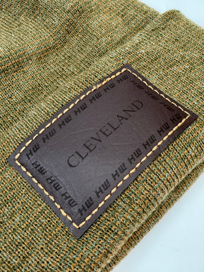 HW Cleveland Brown Green Fusion Cuffed Beanie - Made in USA Hats (Limited Edition)