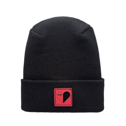 Haakwear Exclusive Love-Inspired Theta-Stitch Beanie – Limited Edition | Black Hat with Love Heart