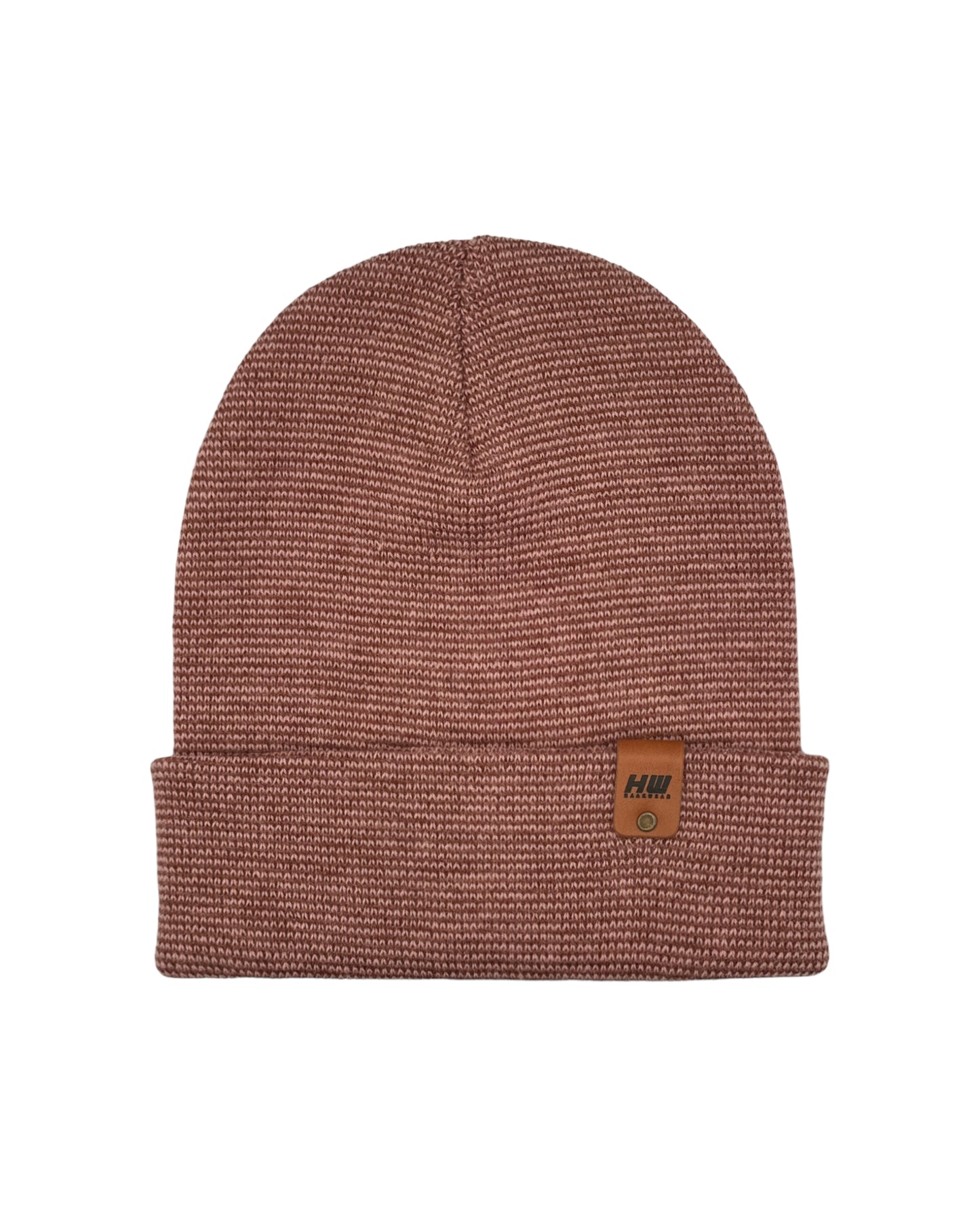 HW6118 HAAKWEAR Traditional Fusion Cuffed Beanie - Pink/Burgundy, Made in USA